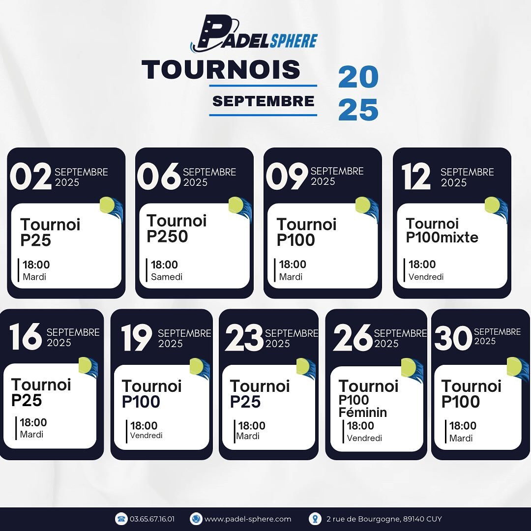 Tournoi de padel Septembre